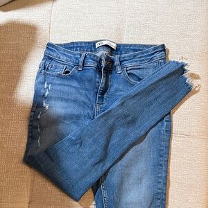 Zara Women's Distressed Blue Skinny Jeans
